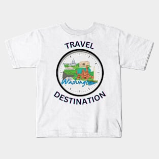 Travel to Washington Kids T-Shirt